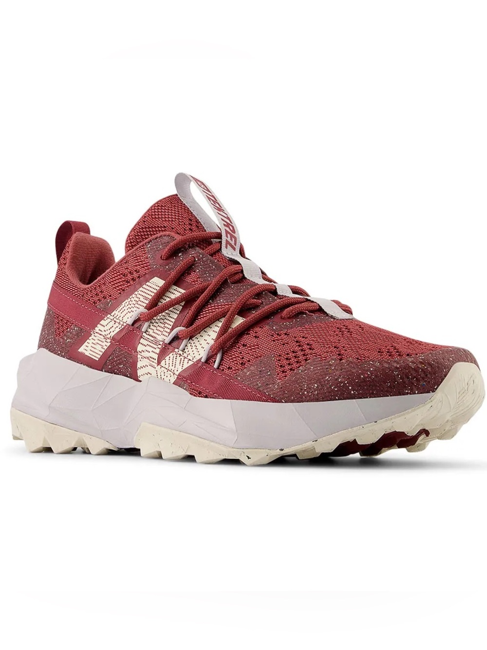 New Balance Tektrel Trail Running shoe in burgundy/grey color
